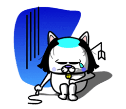 Topknot cat Tamao sticker #2358978