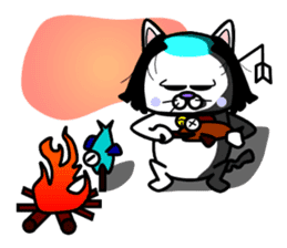 Topknot cat Tamao sticker #2358979