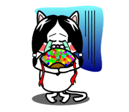 Topknot cat Tamao sticker #2358989