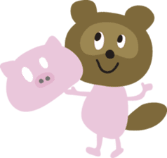 tanuki&panda&pig&cat_Sticker sticker #2361066