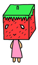 Cube strawberry sticker #2363841