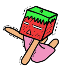 Cube strawberry sticker #2363846