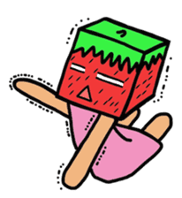 Cube strawberry sticker #2363846