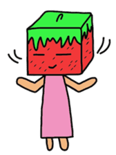 Cube strawberry sticker #2363847