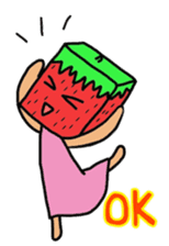 Cube strawberry sticker #2363848