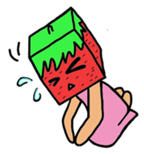Cube strawberry sticker #2363854