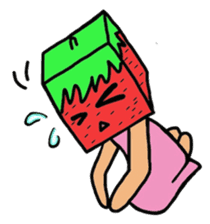Cube strawberry sticker #2363854