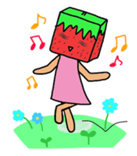 Cube strawberry sticker #2363856