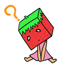 Cube strawberry sticker #2363863