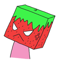 Cube strawberry sticker #2363868