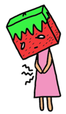 Cube strawberry sticker #2363873