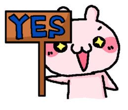 pink rabbit cute sticker #2365190