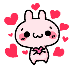 pink rabbit cute sticker #2365197