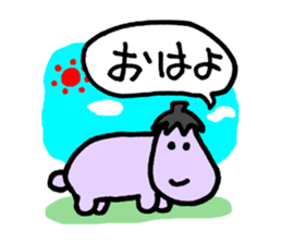 Eggplant dog and turnip pig sticker #2365600
