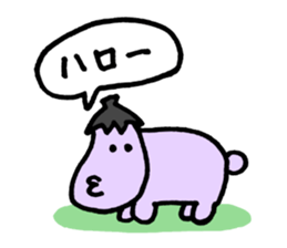 Eggplant dog and turnip pig sticker #2365606