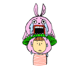 Rabbit head sticker sticker #2370139