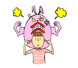 Rabbit head sticker sticker #2370140