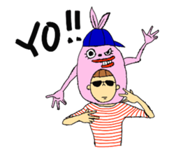 Rabbit head sticker sticker #2370148