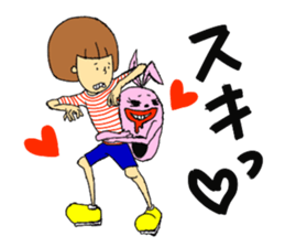 Rabbit head sticker sticker #2370155