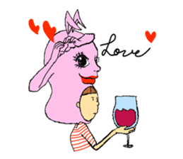 Rabbit head sticker sticker #2370169