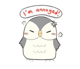 Hooty - the cute owl - grey color set sticker #2371657