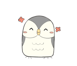 Hooty - the cute owl - grey color set sticker #2371658