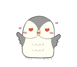 Hooty - the cute owl - grey color set sticker #2371663