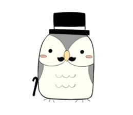 Hooty - the cute owl - grey color set sticker #2371665