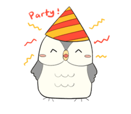 Hooty - the cute owl - grey color set sticker #2371666
