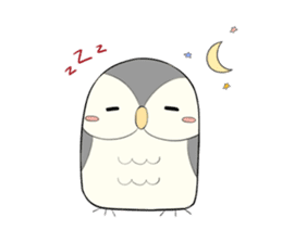 Hooty - the cute owl - grey color set sticker #2371667