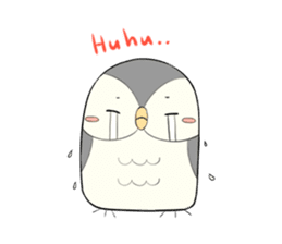 Hooty - the cute owl - grey color set sticker #2371669