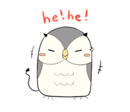 Hooty - the cute owl - grey color set sticker #2371670