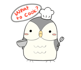 Hooty - the cute owl - grey color set sticker #2371674