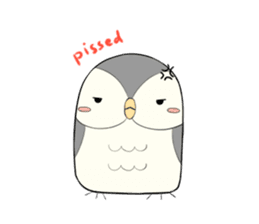 Hooty - the cute owl - grey color set sticker #2371676