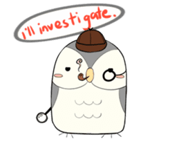 Hooty - the cute owl - grey color set sticker #2371681