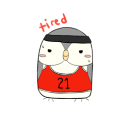 Hooty - the cute owl - grey color set sticker #2371682