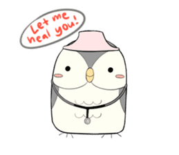 Hooty - the cute owl - grey color set sticker #2371687