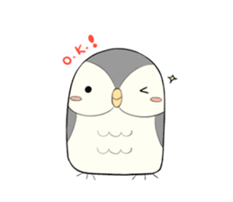 Hooty - the cute owl - grey color set sticker #2371690