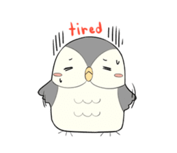 Hooty - the cute owl - grey color set sticker #2371693