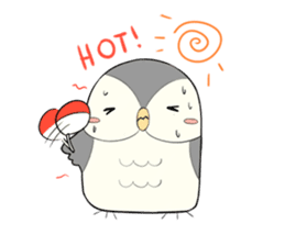 Hooty - the cute owl - grey color set sticker #2371694