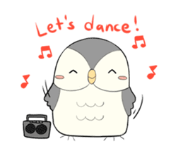 Hooty - the cute owl - grey color set sticker #2371695
