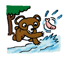 bear in forest sticker #2374788