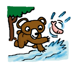 bear in forest sticker #2374788