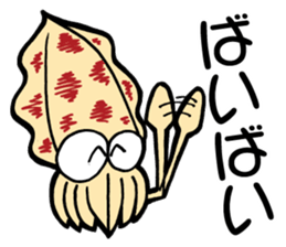 oval squid (aori ika) sticker sticker #2375005