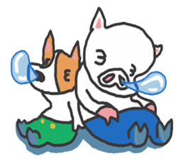 pig BUTAMA and friend welsh corgi GEN sticker #2375305