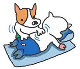 pig BUTAMA and friend welsh corgi GEN sticker #2375306