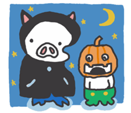 pig BUTAMA and friend welsh corgi GEN sticker #2375333