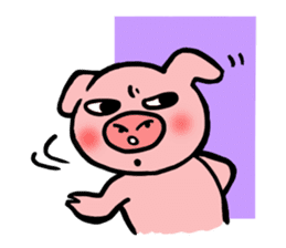 A pig with a emotional nose(2) sticker #2377417