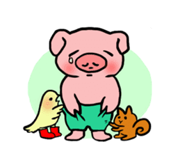 A pig with a emotional nose(2) sticker #2377421