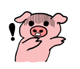 A pig with a emotional nose(2) sticker #2377425